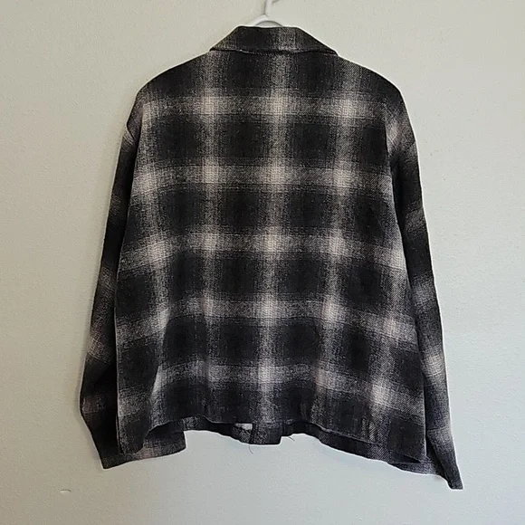 Streetwear Vintage wool blend flannel plaid shacket sz.L - Picture 4 of 4